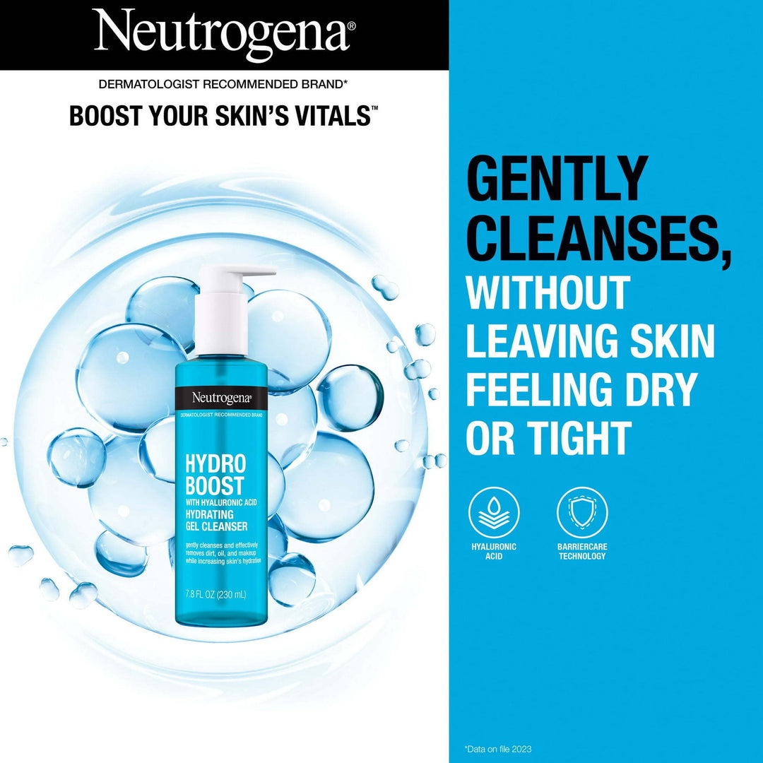 Neutrogena Hydro Boost Hydrating Hyaluronic Acid Gel Facial Cleanser and Face Wash, 7.8 oz - Nexusni