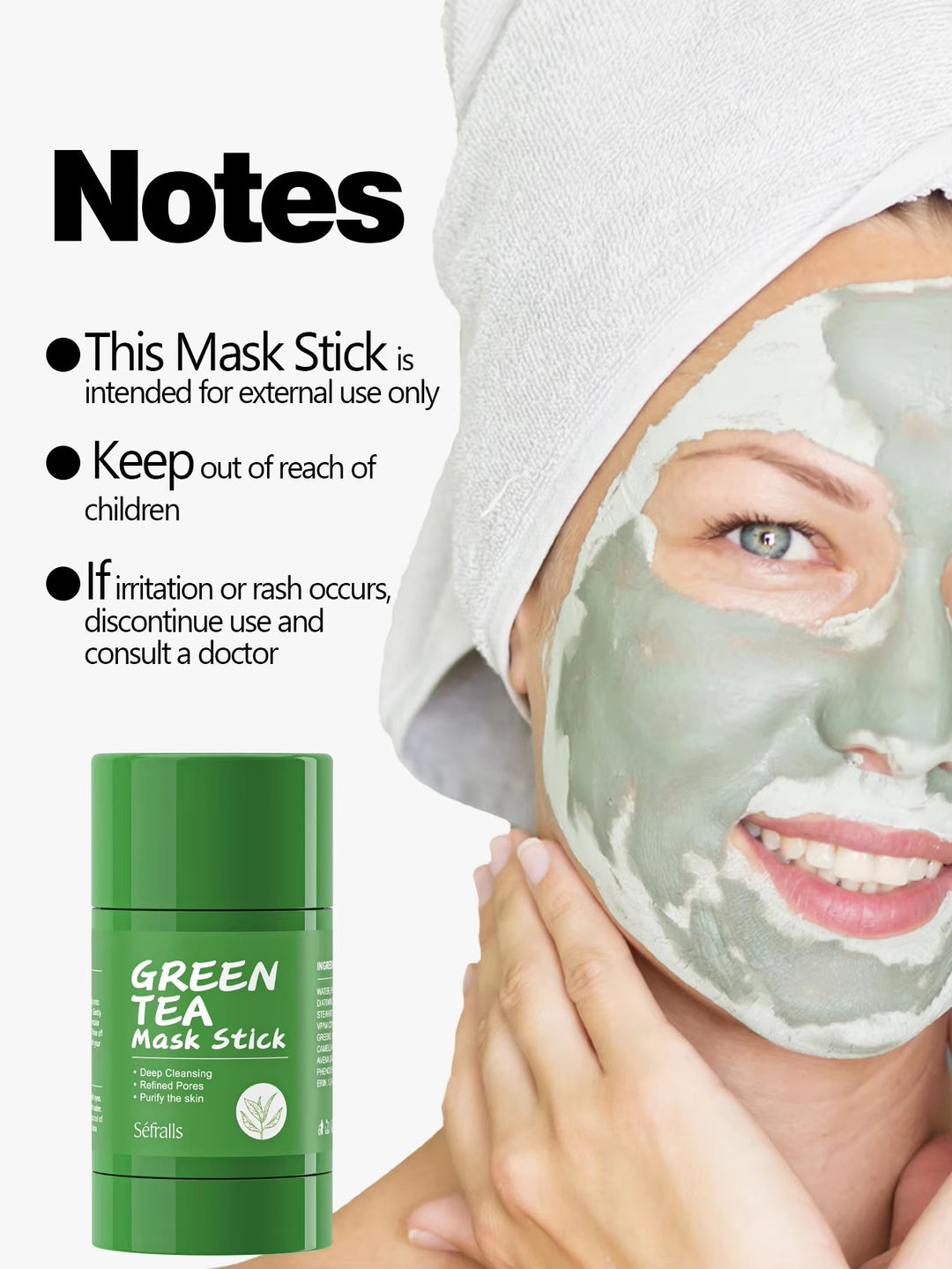 Sefralls Seven Pack Set Green Tea Mud Mask Stick Moisturizing Oil Controlling Reducing Blackheads Tea Mud Mask Stick - Nexusni