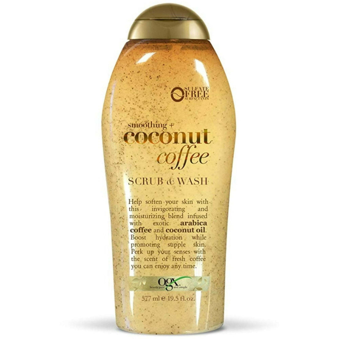 OGX Smoothing + Coconut Coffee Exfoliating Body Scrub with Arabica Coffee & Coconut Oil, Paraben-Free with Sulfate-Free Surfactants, 19.5 Fl Oz - Nexusni