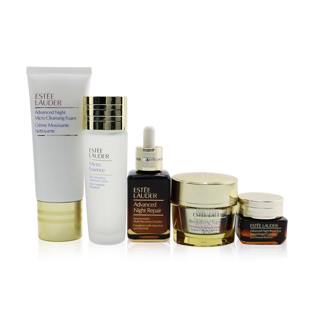 ESTEE LAUDER - Your Nightly Skincare Experts: ANR 50ml+ Revitalizing Supreme+ Soft Cream 50ml+ Eye Supercharged 15ml+ Micro Cleans... PLWM 5pcs - Nexusni