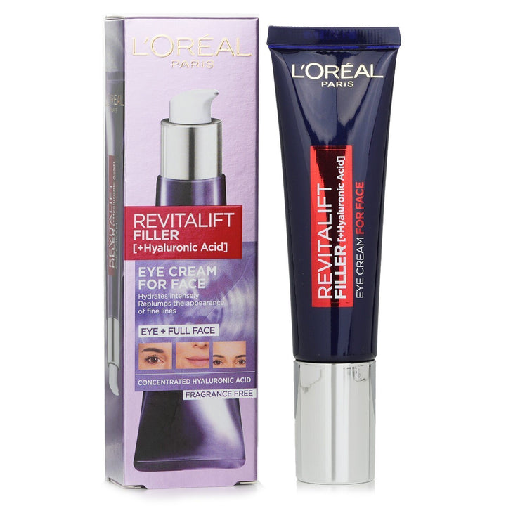 L'OREAL - Revitalift Filler Eye Cream For Face With Hyaluronic Acid 954940 30ml - Nexusni