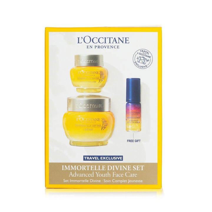 L'OCCITANE - Immortelle Divine Set: 1x Divine Cream 50ml + 1x Divine Eye Balm 15ml + 1 X Overnight Reset Serum 5ml 27KTDIV20 / 742389 3pcs - Nexusni