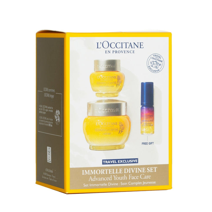 L'OCCITANE - Immortelle Divine Set: 1x Divine Cream 50ml + 1x Divine Eye Balm 15ml + 1 X Overnight Reset Serum 5ml 27KTDIV20 / 742389 3pcs - Nexusni