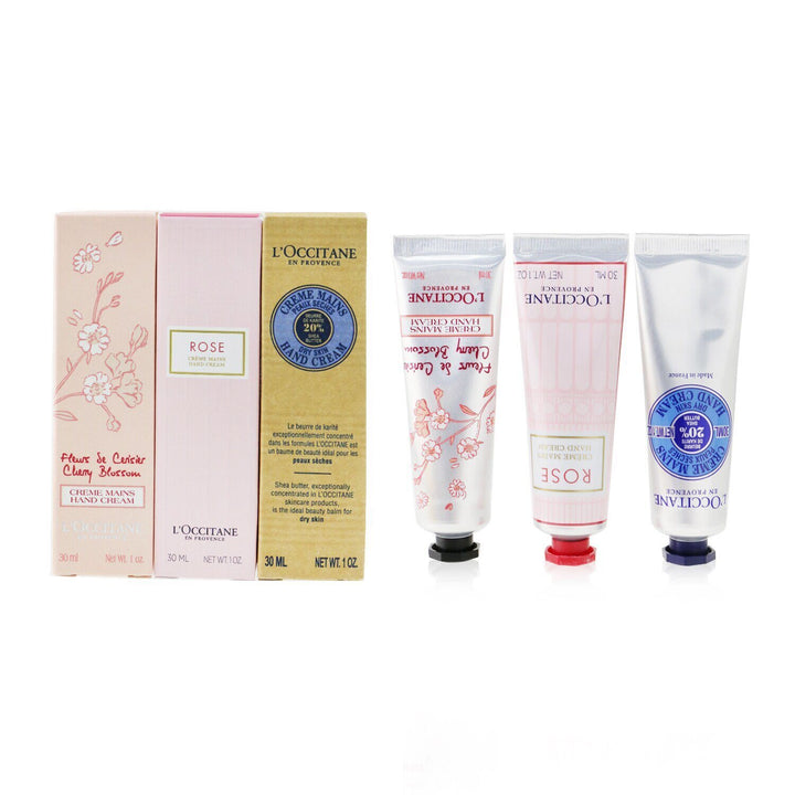 L'OCCITANE - Lovelier Hands Set: 2xRose Hand Cream 30ml+2x Shea Butter Hand Cream 30ml+2x Cherry Blossom Hand Cream 30ml 594988 6x30ml/1oz - Nexusni