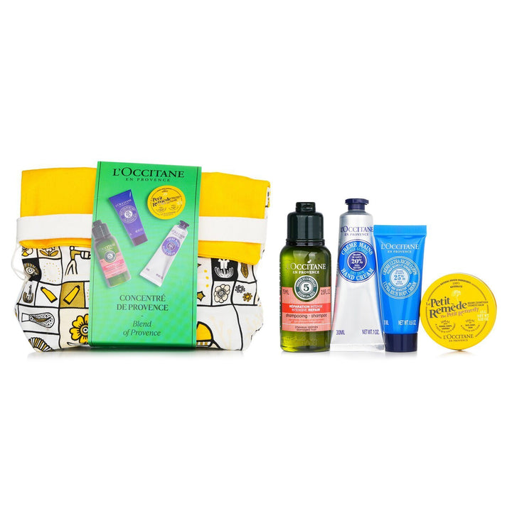 L'OCCITANE - Concentre De Provence Body Set: Body Cream 20ml + Intense Repair Shampoo 75ml + Shea Hand Cream 30ml + Lip Balm 15g 698679 4pcs+1bag - Nexusni