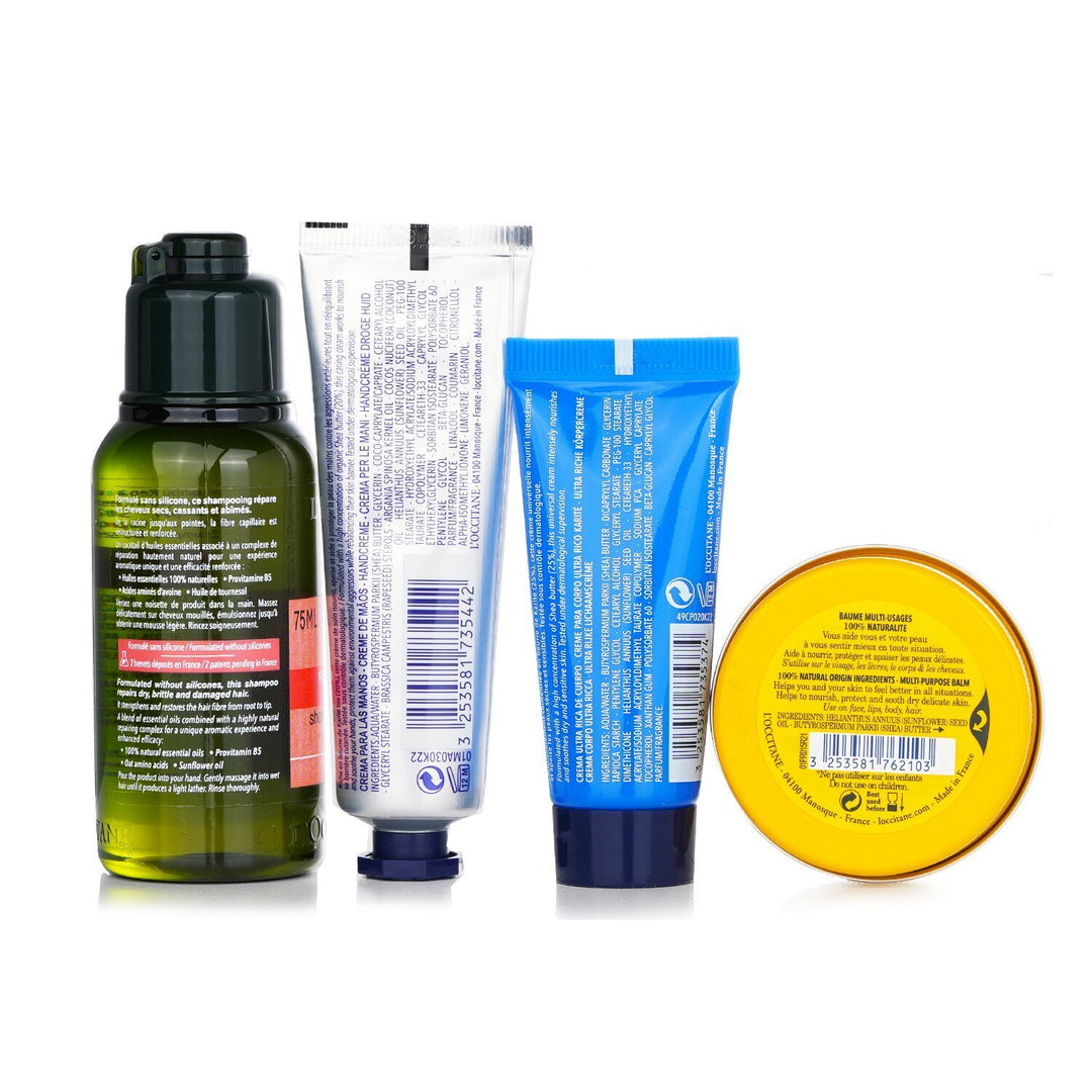 L'OCCITANE - Concentre De Provence Body Set: Body Cream 20ml + Intense Repair Shampoo 75ml + Shea Hand Cream 30ml + Lip Balm 15g 698679 4pcs+1bag - Nexusni