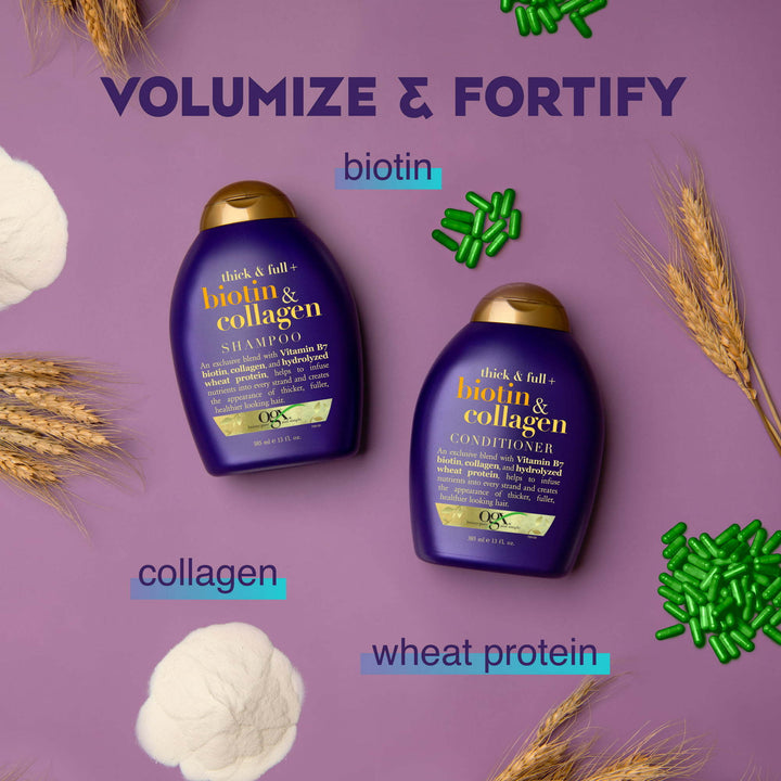 OGX Biotin & Collagen Thickening Volumizing Daily Conditioner with Vitamin B7 & Hydrolyzed Wheat Protein13 fl oz - Nexusni