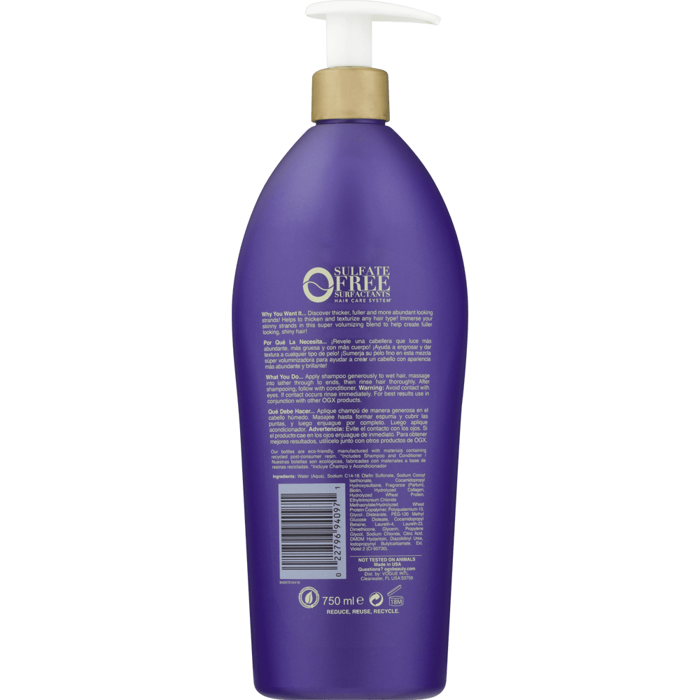 OGX Thick & Full + Biotin & Collagen Shampoo, 25.4 fl oz - Nexusni