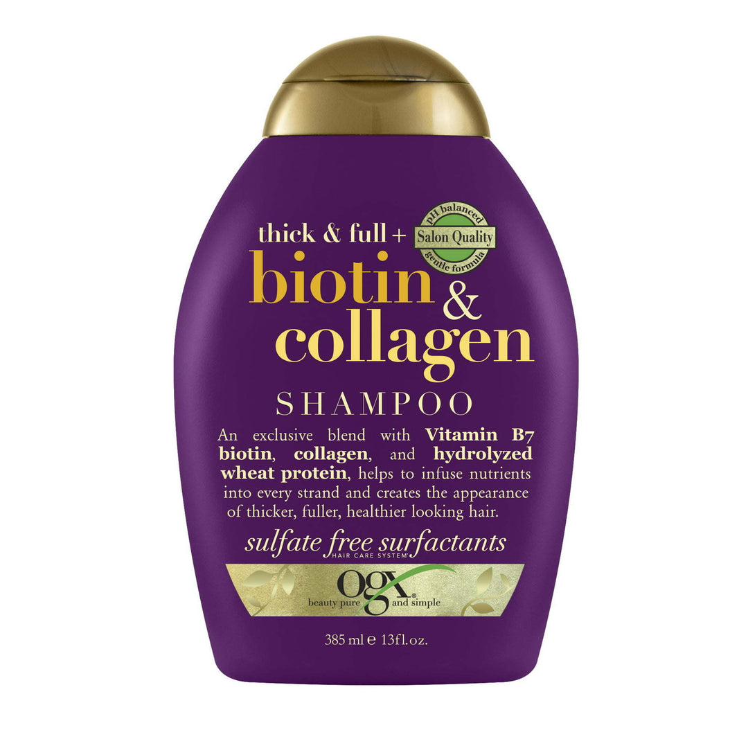 OGX Thick & Full + Biotin & Collagen Shampoo for Thin Hair, Paraben Free, 13 fl oz - Nexusni