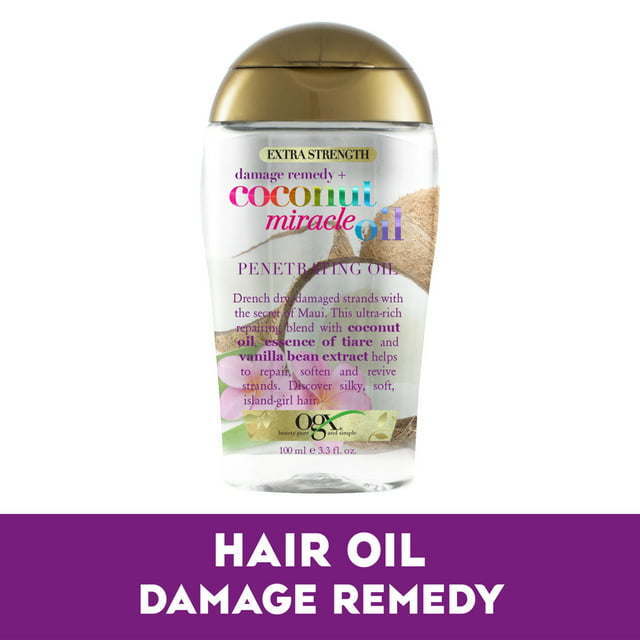 OGX Extra Strength Damage Remedy + Coconut Miracle Oil Penetrating Hair Oil Treatment, 3.3 oz - Nexusni