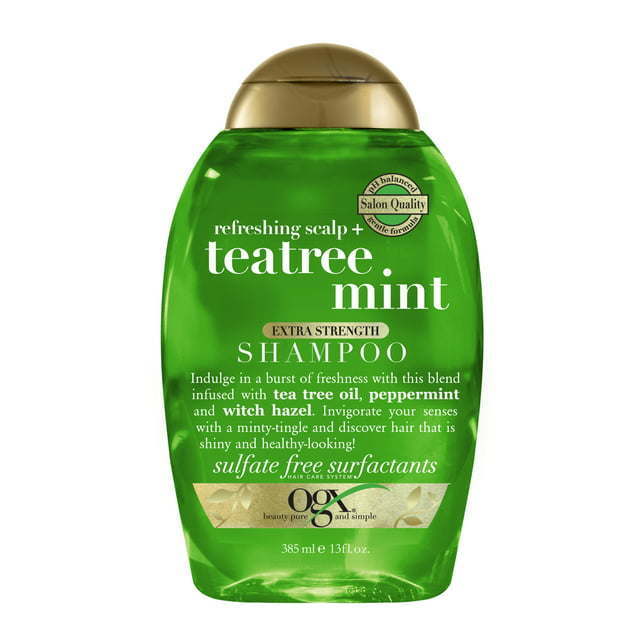 OGX Extra Strength Refreshing Scalp + Teatree Mint Nourishing Daily Shampoo, 13 fl oz - Nexusni