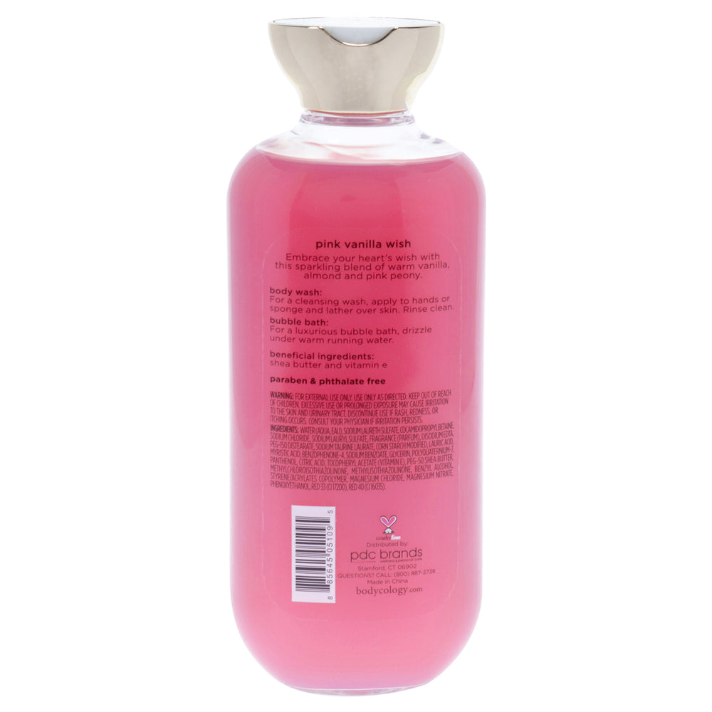 2 in 1 Body Wash and Bubble Bath - Pink Vanilla Wish by Bodycology for Women - 16 oz Body Wash - Nexusni