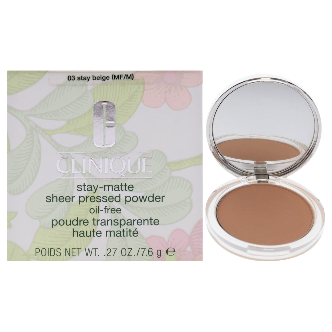 Stay-Matte Sheer Pressed Powder - 03 Stay Beige (MF-M) - Dry Combination To Oily by Clinique for Women - 0.27 oz Powder - Nexusni