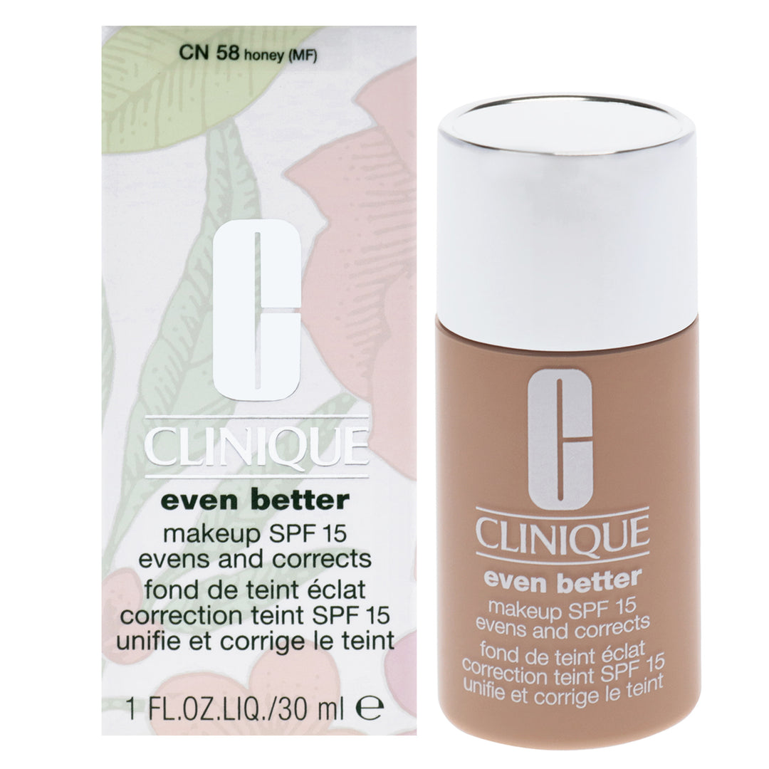 Even Better Makeup SPF 15 - CN 58 Honey (MF) - Dry To Combination Oily Skin by Clinique for Women - 1 oz Foundation - Nexusni