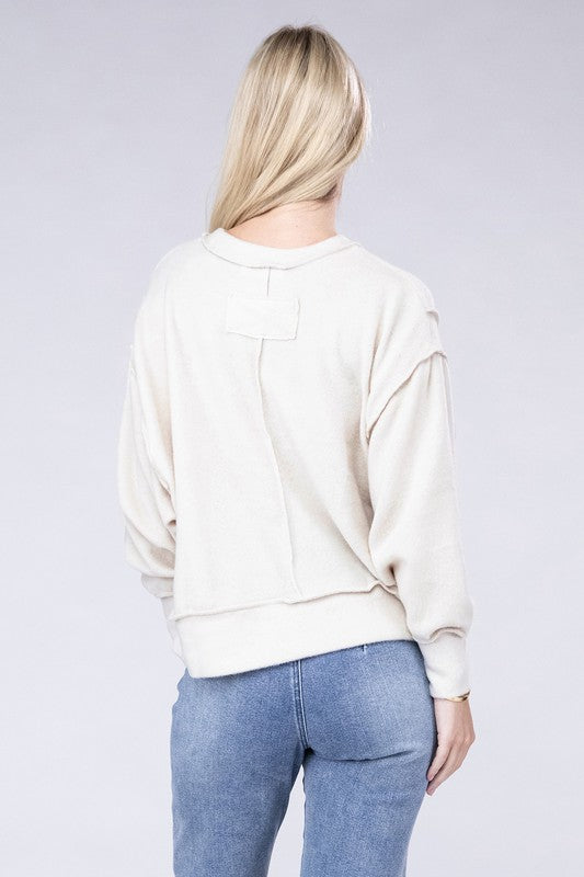 Brushed Melange Hacci Oversized Sweater - Nexusni