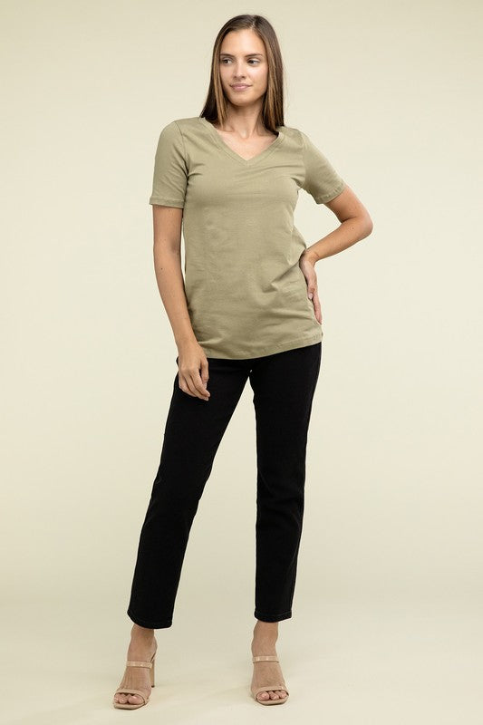 Cotton V-Neck Short Sleeve T-Shirts - Nexusni