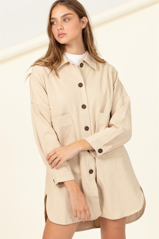 Sweet Fling Oversized Shirt Jacket - Nexusni