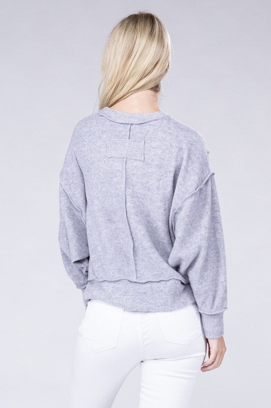 Brushed Melange Hacci Oversized Sweater - Nexusni