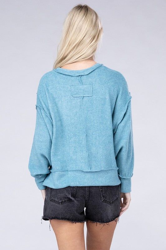 Brushed Melange Hacci Oversized Sweater - Nexusni