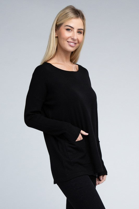 Viscose Front Pockets Sweater - Nexusni