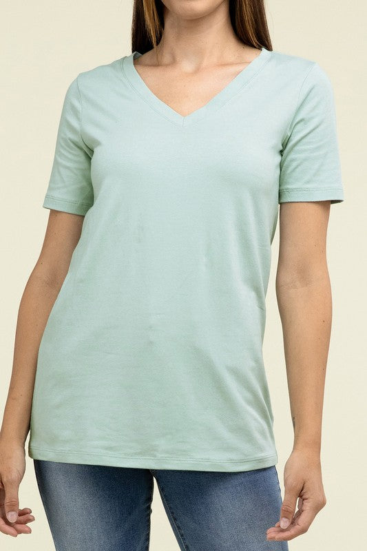 Cotton V-Neck Short Sleeve T-Shirts - Nexusni