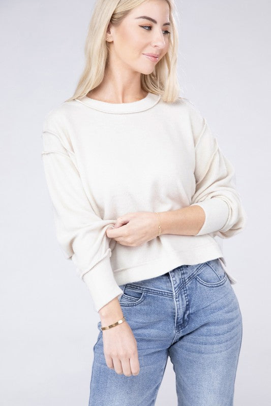 Brushed Melange Hacci Oversized Sweater - Nexusni