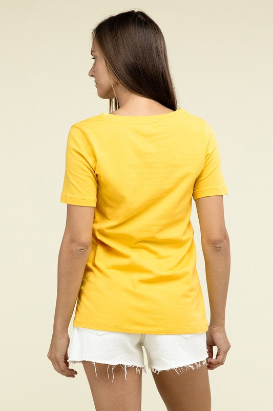 Cotton V-Neck Short Sleeve T-Shirts - Nexusni