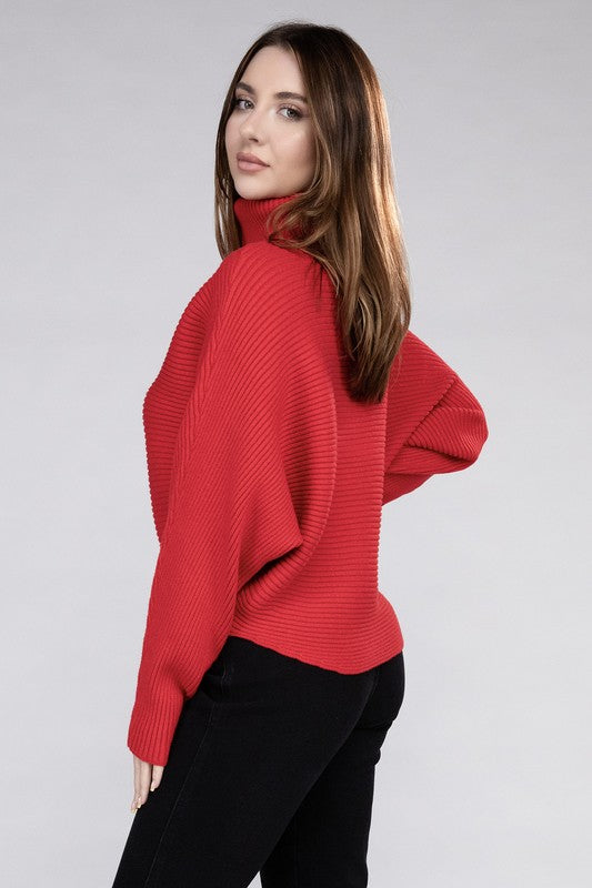 Viscose Dolman Sleeve Turtleneck Sweater - Nexusni