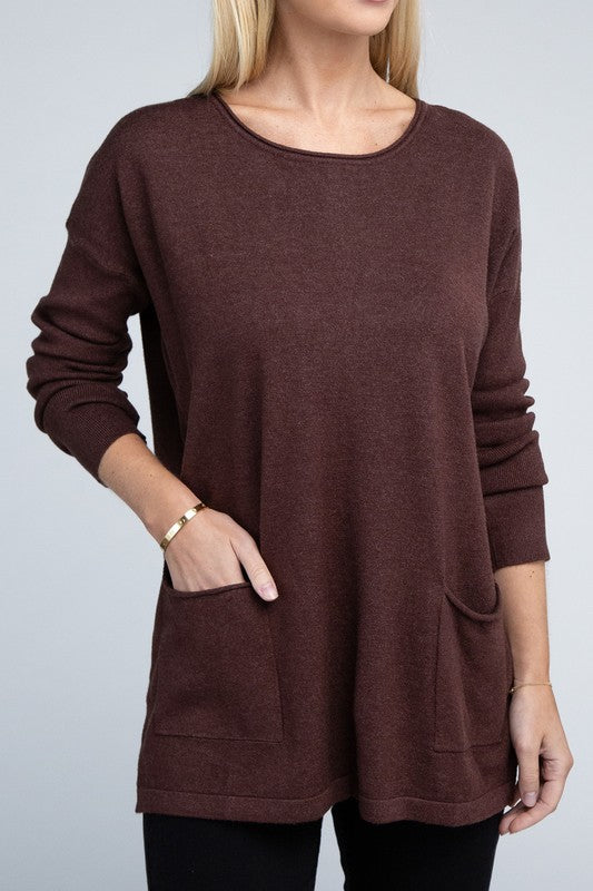 Viscose Front Pockets Sweater - Nexusni