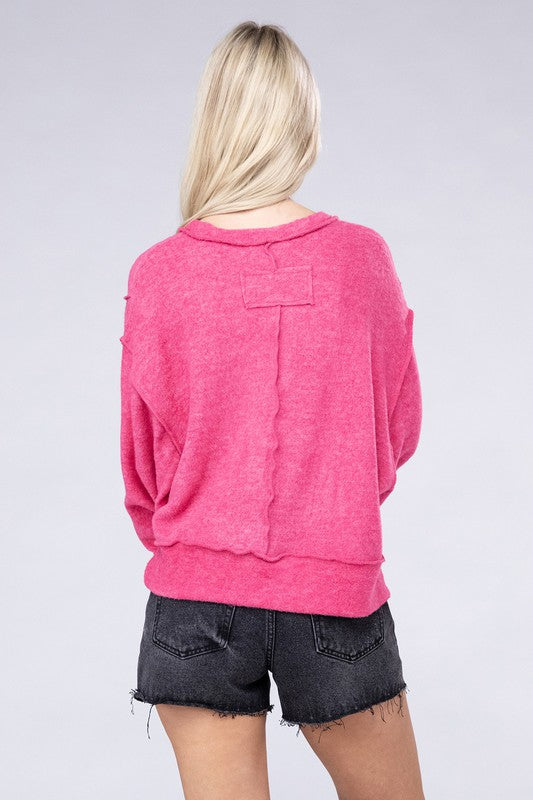 Brushed Melange Hacci Oversized Sweater - Nexusni