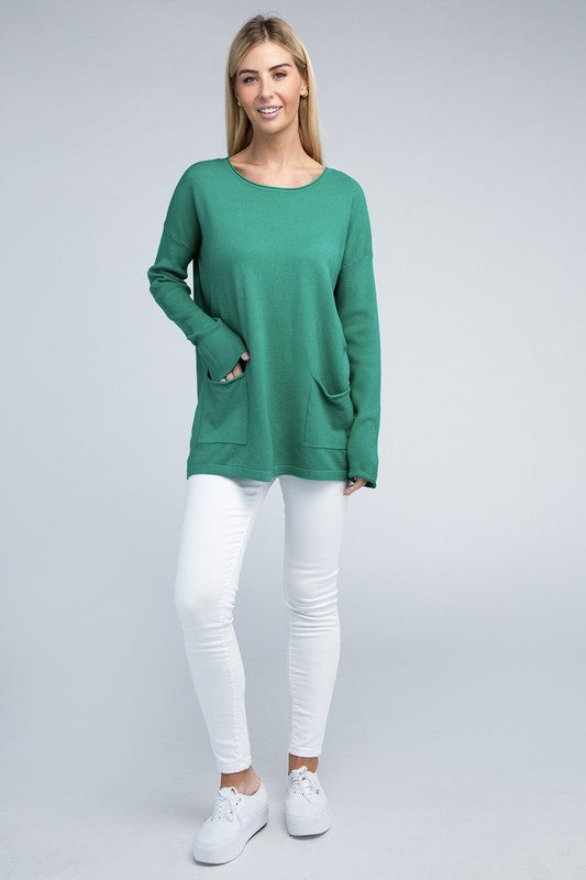 Viscose Front Pockets Sweater - Nexusni