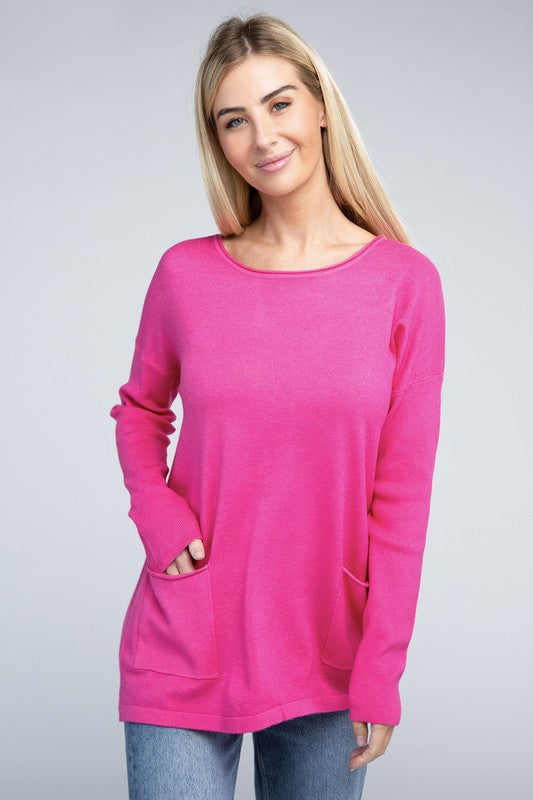 Viscose Front Pockets Sweater - Nexusni