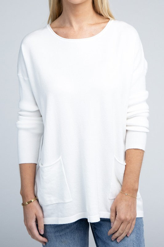 Viscose Front Pockets Sweater - Nexusni