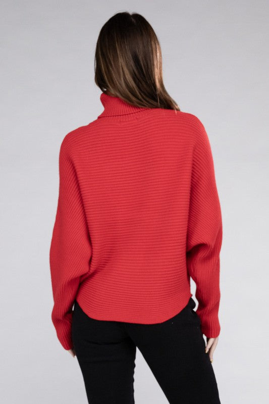 Viscose Dolman Sleeve Turtleneck Sweater - Nexusni