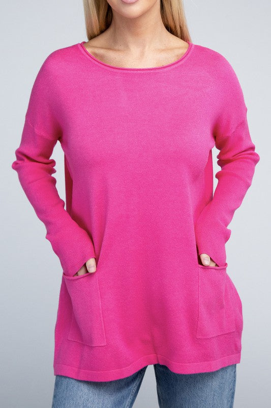 Viscose Front Pockets Sweater - Nexusni