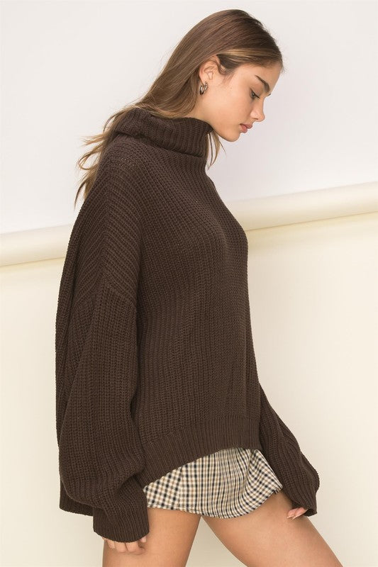 Cuddly Cute Turtleneck Oversized Sweater - Nexusni