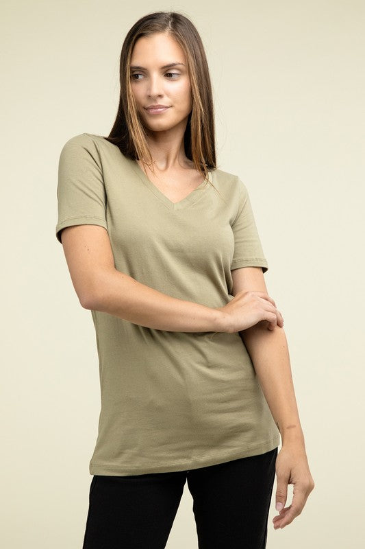 Cotton V-Neck Short Sleeve T-Shirts - Nexusni