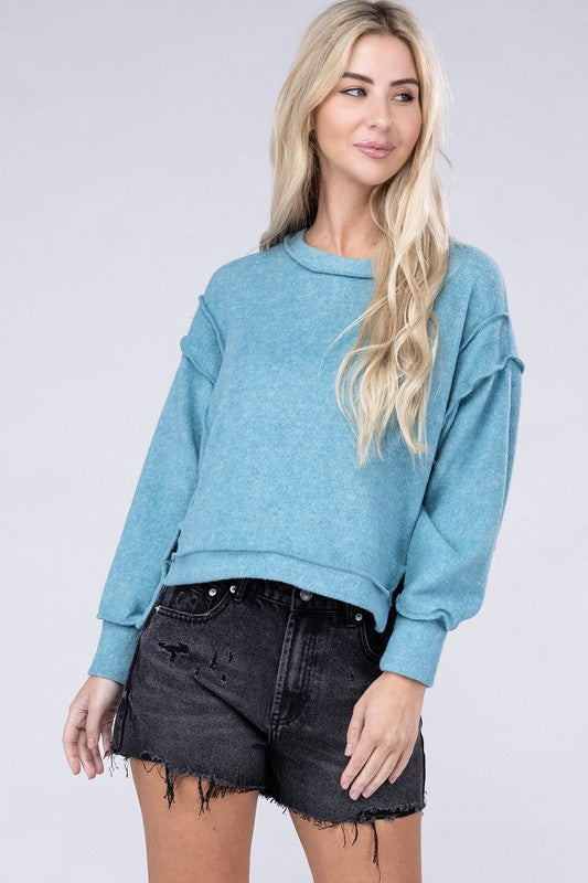 Brushed Melange Hacci Oversized Sweater - Nexusni