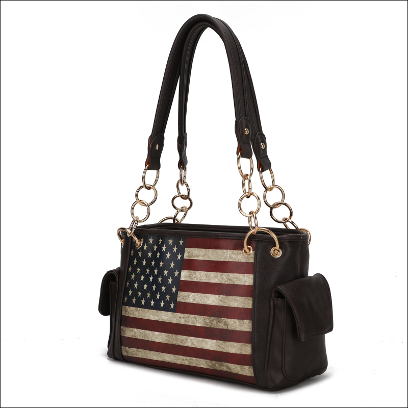 MKF Collection Alaina Vegan Leather Women Flag Shoulder Bag by Mia K - Travel & Bags