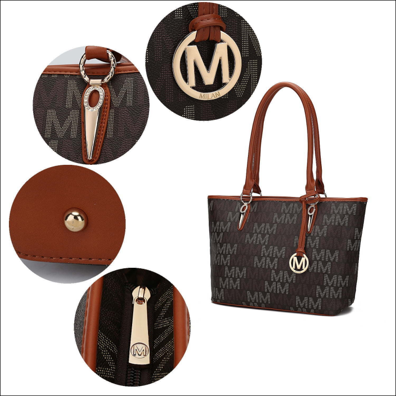 MKF Collection Alexy M Signature Tote Set by Mia K. 4-Piece (Color Burgundy) - Travel & Bags