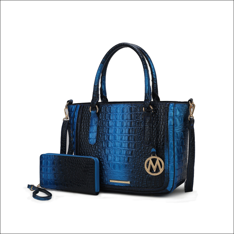 MKF Collection Aphelia Croc-Embossed Satchel Bag with Wallet by Mia K - Travel & Bags