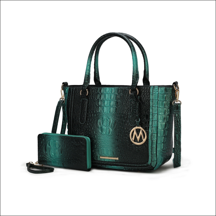 MKF Collection Aphelia Croc-Embossed Satchel Bag with Wallet by Mia K - Travel & Bags