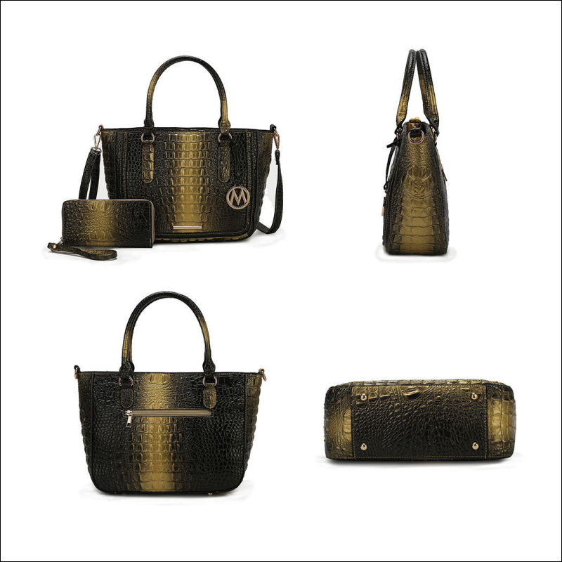 MKF Collection Aphelia Croc-Embossed Satchel Bag with Wallet by Mia K - Travel & Bags