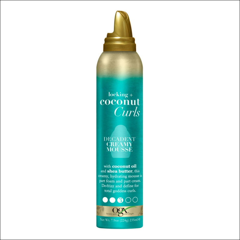 OGX Locking + Coconut Curls Enhancing Decadent Creamy Hair Styling Mousse 7.9 oz - Hair Care